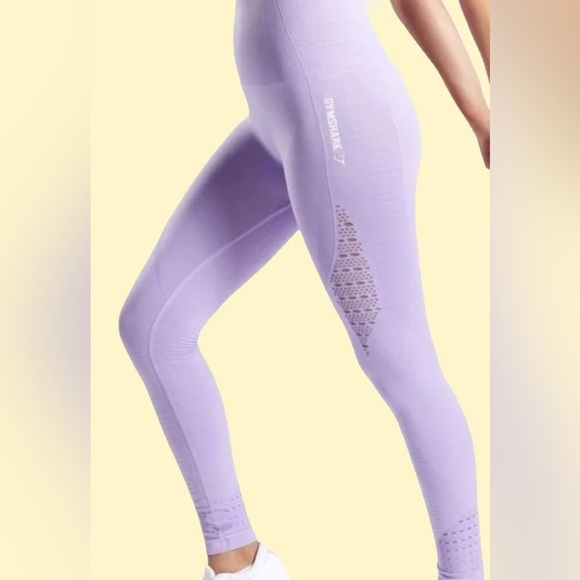 Gymshark Energy purple crop yoga lightweight athletic Seamless Leggings tight S - Picture 1 of 3